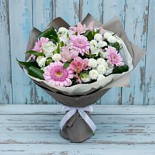 Букет цветов из:  Герберы, Альстромерии и Хризантемы в Гривенской