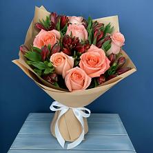 Букет цветов из:  Розы и Альстромерии в Гривенской