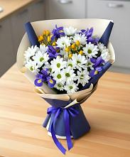 Букет цветов из:  Розы, Ирисы и Хризантемы в Гривенской