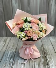 Букет цветов из:  Гвоздики, Розы и Хризантемы в Гривенской