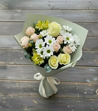 Букет цветов из:  Альстромерии, Розы и Хризантемы в Гривенской